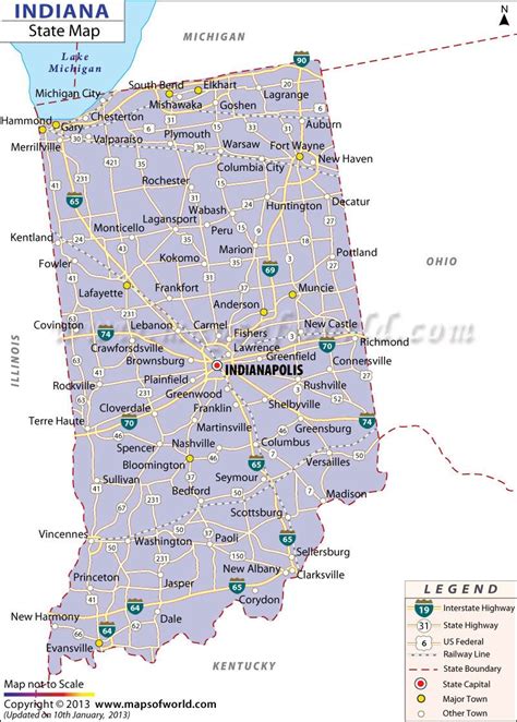 Indiana State Map Indiana Map Artofit