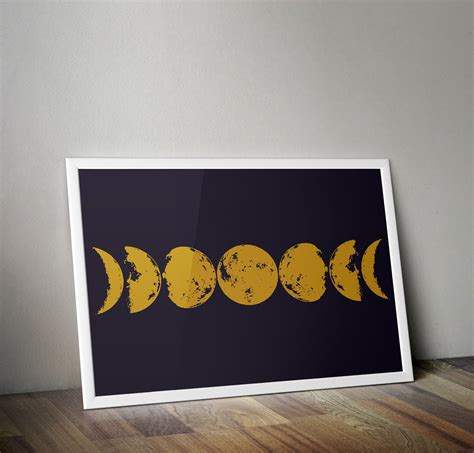 Gold Foiled A4 Moon Art Print Fox In The Box Studios