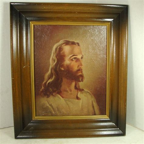 Vintage Framed Jesus Christ Portrait 1941 By Vintagestarrbeads