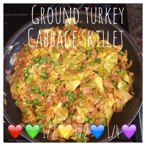 Ground turkey enchilada casserole (adapted from another recipe for lower fat)submitted by: Ground Turkey Cabbage Skillet | Dinner recipes, 21 day fix ...