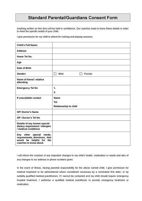 Printable Consent Form Printable Forms Free Online