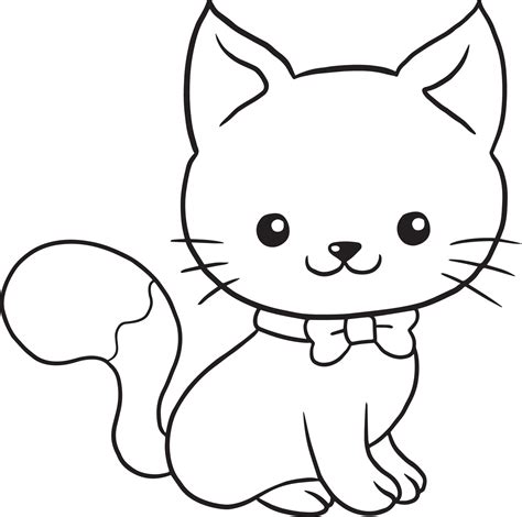 Cat Doodle Cartoon Kawaii Anime Cute Coloring Page 10504644 Vector Art