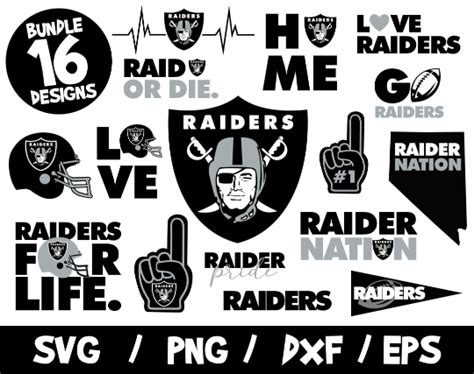 Raiders SVG Bundle Las Vegas Raiders NFL Team SVG Raider Nation