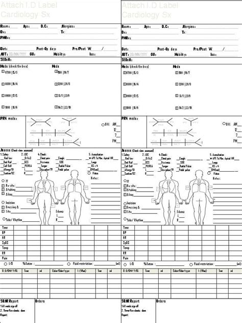 Cardiac Nursing Report Sheet Sheet Nursing Brain Nurse Report Icu