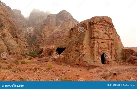 Royal Tomb In The Lost Rock City Of Petra Jordan Stock Image Image