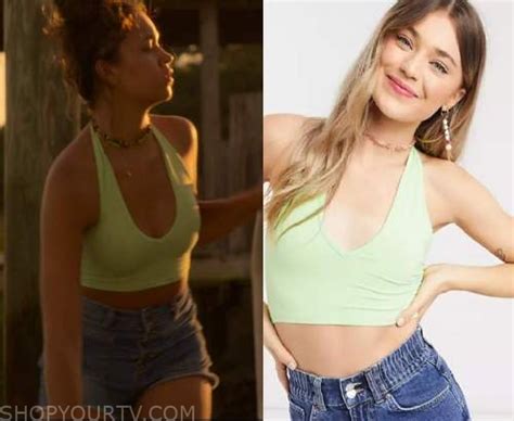 Outer Banks Season 2 Episode 4 Kiaras Green Halter Neck Top Shop Your Tv