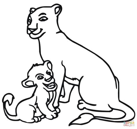 Lioness Coloring Pages Coloring Home
