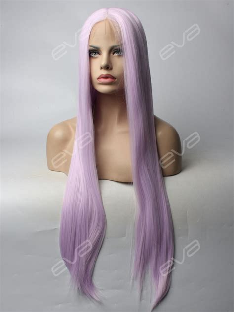 Super Long Lavender Gothic Style Straight Synthetic Lace