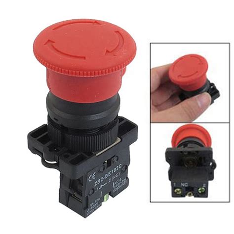 600v 10a Emergency Push Button Switch 22mm Self Locking Emergency Stop