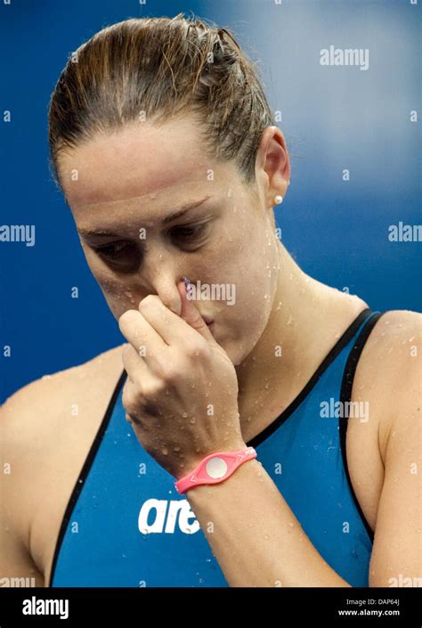 jenny mensing of germany after her 50m backstroke preliminary heat at the 2011 fina world