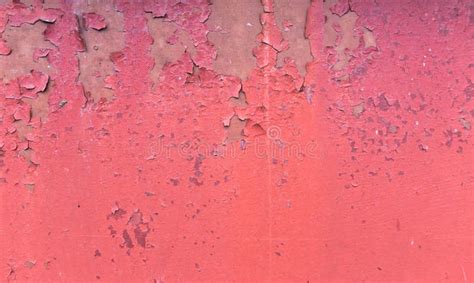 Old Rusty Painted Metal Background Red Peeling Paint Texture Stock