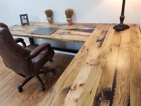 Hand Crafted Reclaimed Wood Office Desk Barnwood Computer Desk Rustic