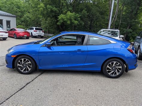 Certified Pre Owned 2017 Honda Civic Coupe Lx P In Aegean Blue Metallic