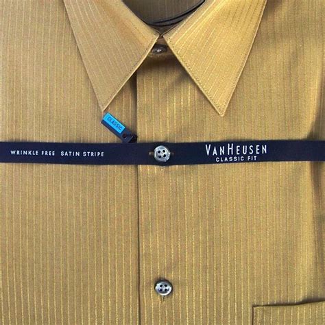Van Heusen Mens Classic Fit Satin Stripe Dress Shirt 15 Slvs 3233