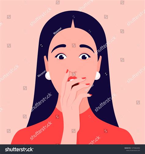 portrait surprised woman face shocked girl stock vector royalty free 1479464492