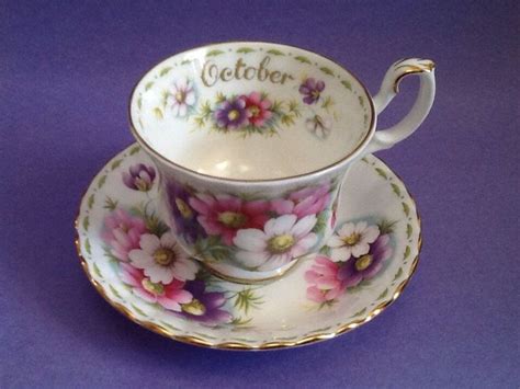 Royal Albert October Cosmos Teacup And Saucer Flower Of The Etsy