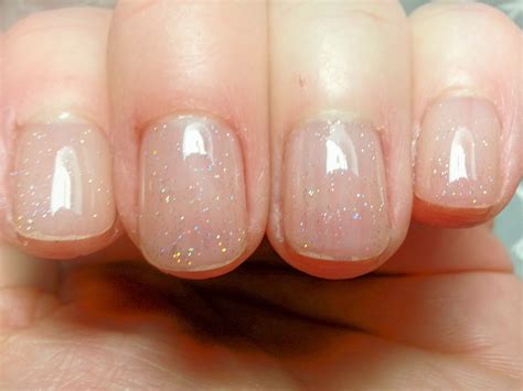 Nails Short Gel Manicure Clear With Just A Touch Of Glitter Adds An Elegant Subtle Touch