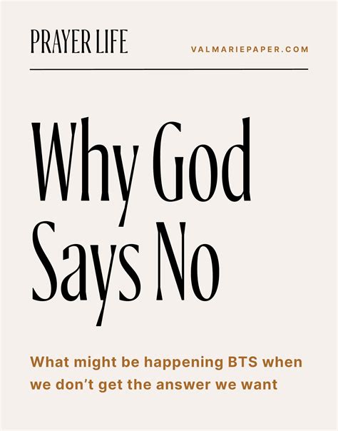 Why God Says No • Val Marie Paper