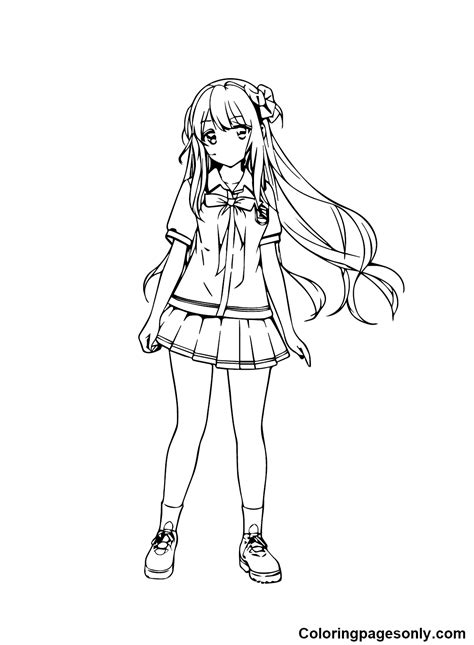 Anime Girl Coloring Pages Printable For Free Download