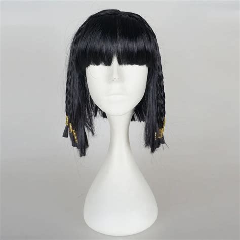 egyptian braid princess cleopatra wig ladies women black hair cosplay party wig in synthetic