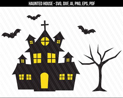 Haunted House Svg Halloween Svg Cutting File Cricut Etsy