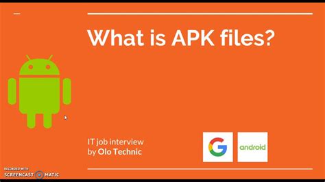 An apk file contains all the necessary files for a single android program. Android What is APK files? - YouTube