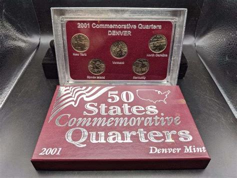 2001 D 50 States Commemorative Quarters 5 Pc Set Bu Isabell Auction