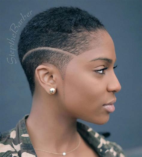 women s shaved cut with shaved line low haircuts short natural haircuts natural hair short