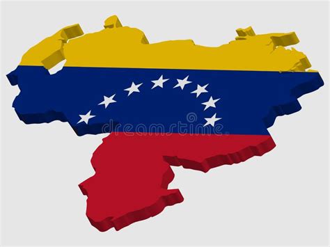 Venezuela Map Flag 3d Vector Illustration Eps 10 Stock Vector