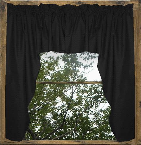 solid black colored swag window valance optional center