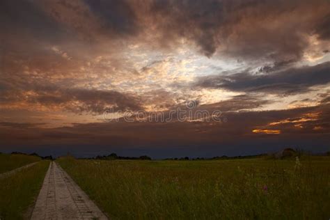 Evening Landscape Stock Photo Image Of Dirt Blue Cloudscape 26649316