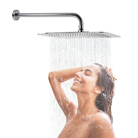 buy awara 12 inch rain shower head with 16 inch extension shower arm square ultra thin 304