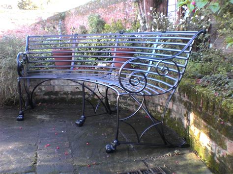 Curved Metal Outdoor Benches Curved Garden Bench Designed To Fit An
