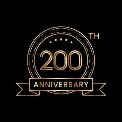 Premium Vector 200th Anniversary Emblem Design With Gold Color For