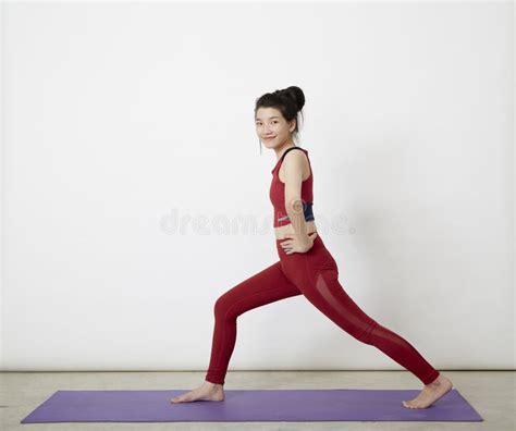 Woman Making Yoga Pose On Mat Stock Image Image Of Pose Beautiful