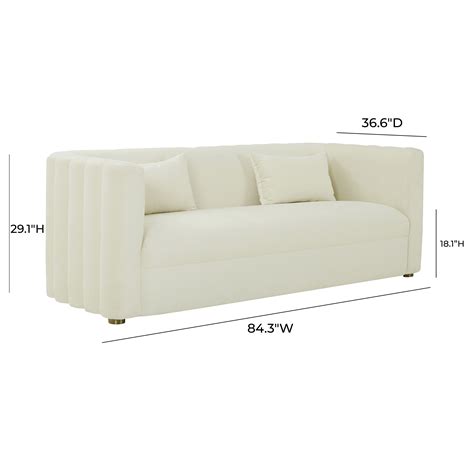 Cream Velvet Tufted Sofa Baci Living Room