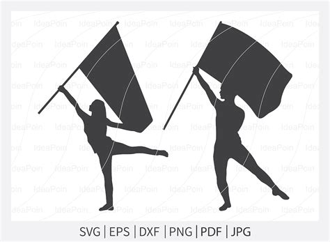 Color Guard Svg Marching Band Silhouette Male Color Guard Etsy