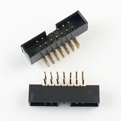 10Pcs 2mm 2x7 Pin 14 Pin Right Angle Male Shrouded Box Header IDC