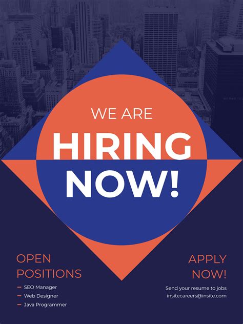 We Are Hiring Poster Template Visme