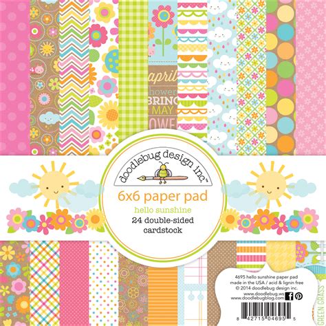 Doodlebug Double Sided Paper Pad X Pkg Hello Sunshine Designs