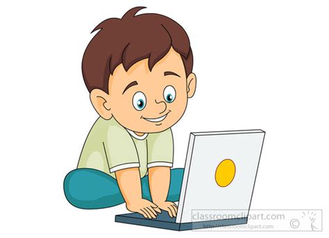 Computers Clipart Photo Image Smiling Little Boy