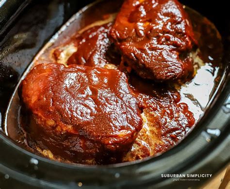 Cast iron skillet and your oven. Easy Crock Pot BBQ Pork Chops - Suburban Simplicity