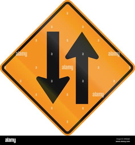 United States Mutcd Road Sign Two Way Traffic Stock Photo Alamy