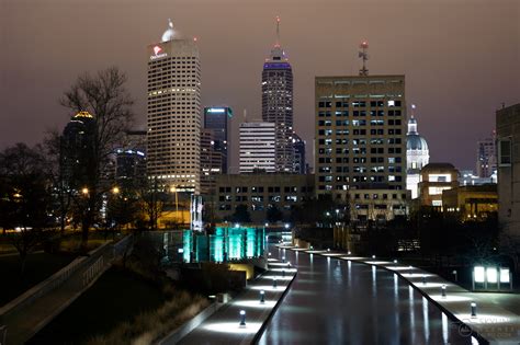 Downtown Indianapolis Indiana Skyline At Night