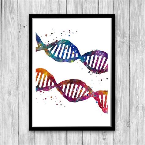 Dna Art Watercolor Print Science Human Dna Biology Print Etsy