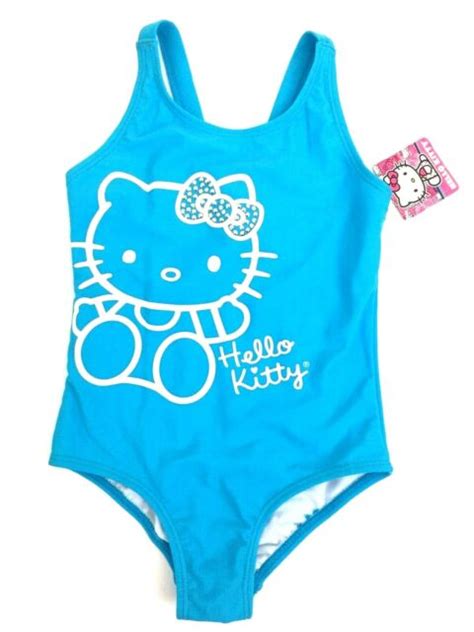 Girls Clothing 2 16 Years Girls Hello Kitty Swimsuit One Piece Cat Swimming Costume Blue Ages