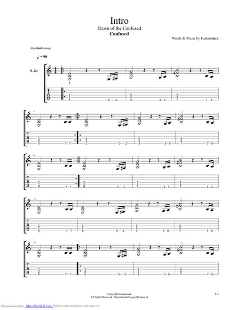 Dazed And Confused Bass Tab - Dawn Of The Confused guitar pro tab by Confused @ musicnoteslib.com