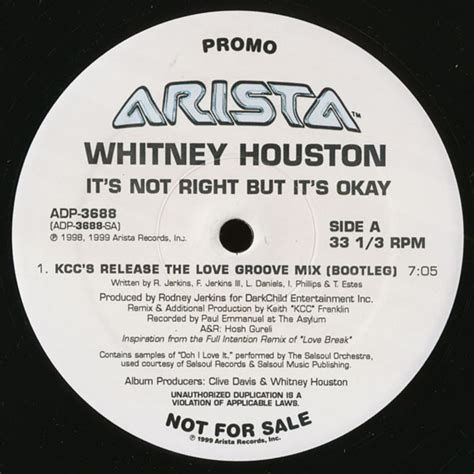 Whitney Houston It S Not Right But It S Okay Vinyl Records Lp Cd On