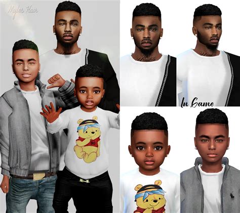 Desires Cc Finds Xxblacksims Myles Hair For Male Sims All Ages 4