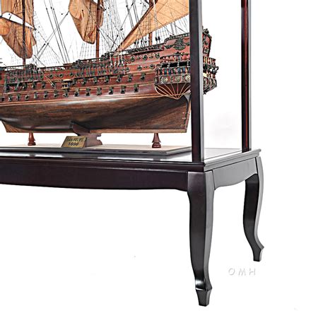 Tall Ship Boat Wooden Display Case Xl Cabinet Stand For 58 Models